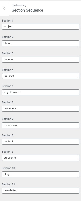 set section sequence