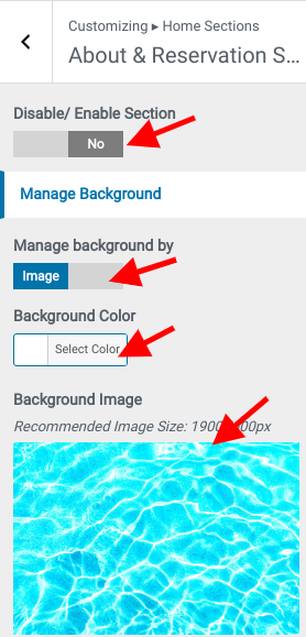 set contact section