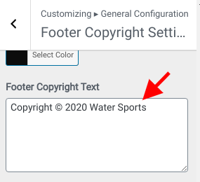 set Footer section