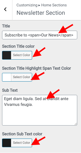 set contact section