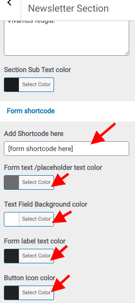 set contact section