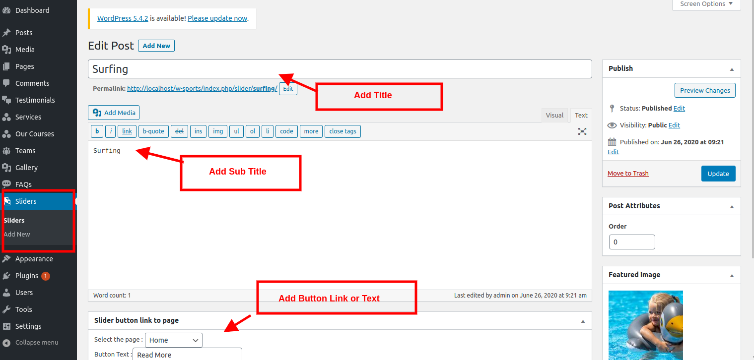 set slider