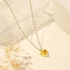 Birthstone Heart Pendant Necklace