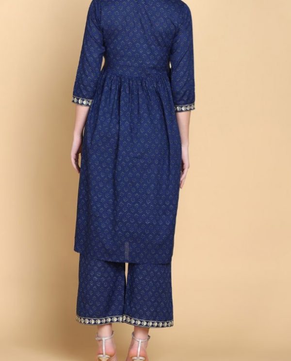 Blue Kurta Palazzos Set - Image 3