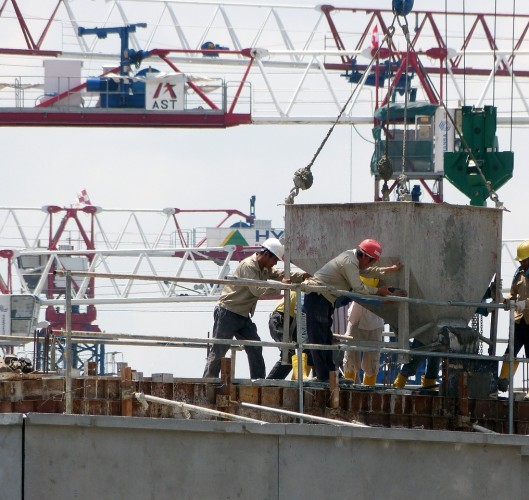 Construction of factories a power plants