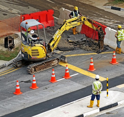The construction of roads, bridges