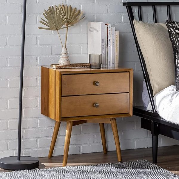2-Piece 2-Drawer Solid Wood Nightstand - Image 2
