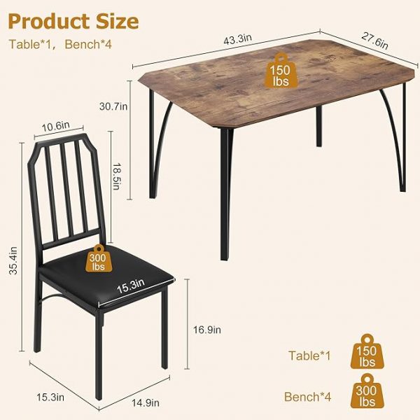 5 Piece Dining Room Table Set - Image 5