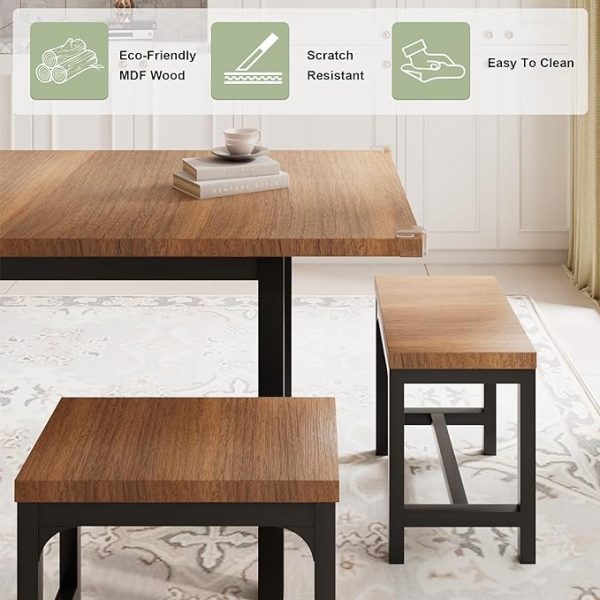 7-Piece Dining Table Set with 6 Stools - Image 2