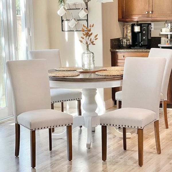 Fabric Dining Table Chairs Set of 4 - Image 2