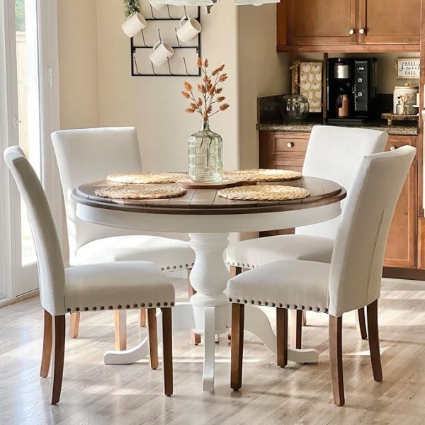 Fabric Dining Table Chairs Set of 4