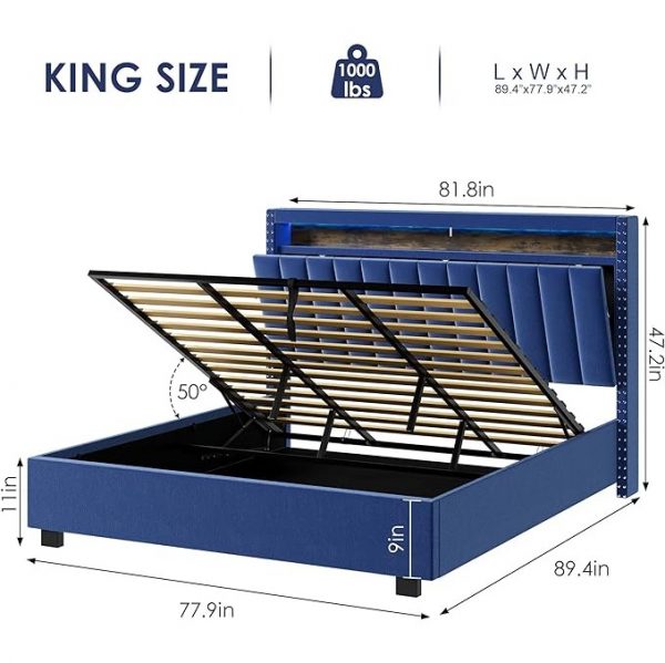King Size Bed with Hydraulic Storage - Image 4