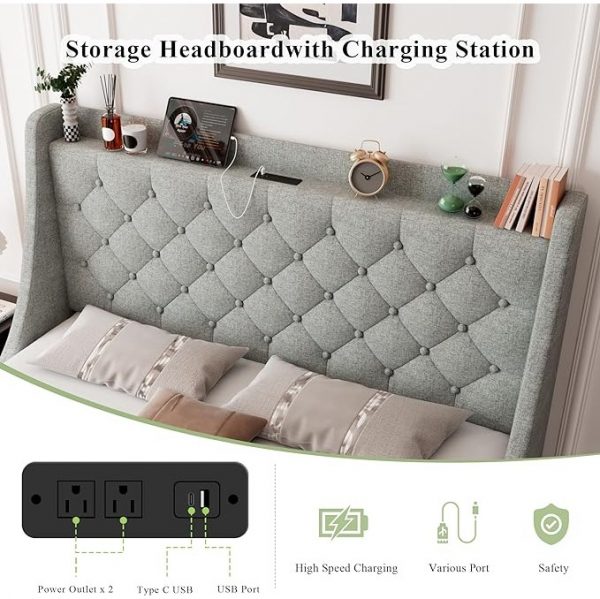 Queen Size Bed with Box Storage - Image 4