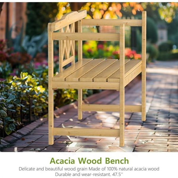 Wood Frame Garden Bench - Image 3