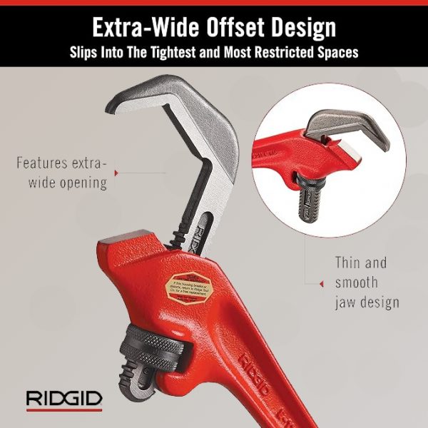 Offset Hex Jaw Pipe Wrench - Image 2