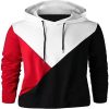 Color Block Men Hooded Neck White, Red, Black T-Shirt - Image 3