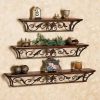 Decorhand Wall Mount Set of 3 Iron Wall Shelves Wooden, Iron Wall Shelf, Iron decor stand - Image 2