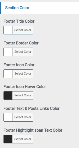 set Footer section