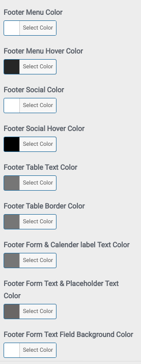 set Footer section