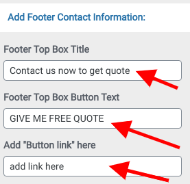 set Footer section