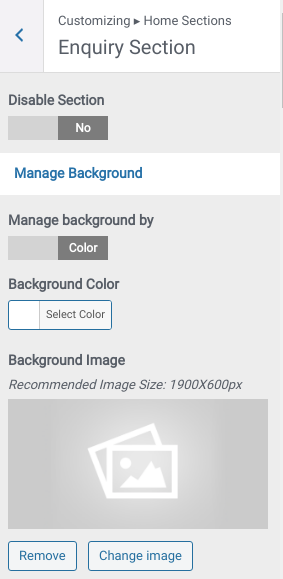 set contact section