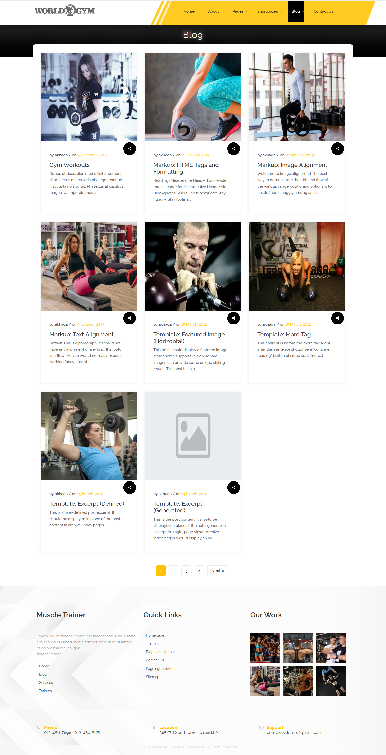 select Blog Full Width template