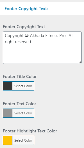 set Footer section