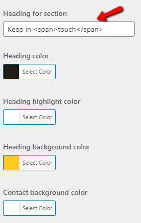 set contact section