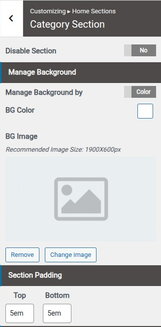 set Featured Page section