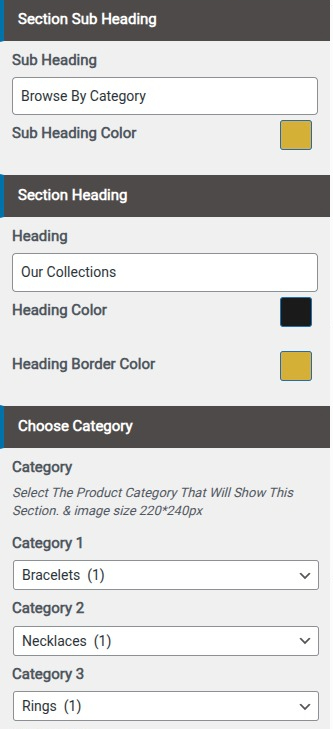 set Featured Page section