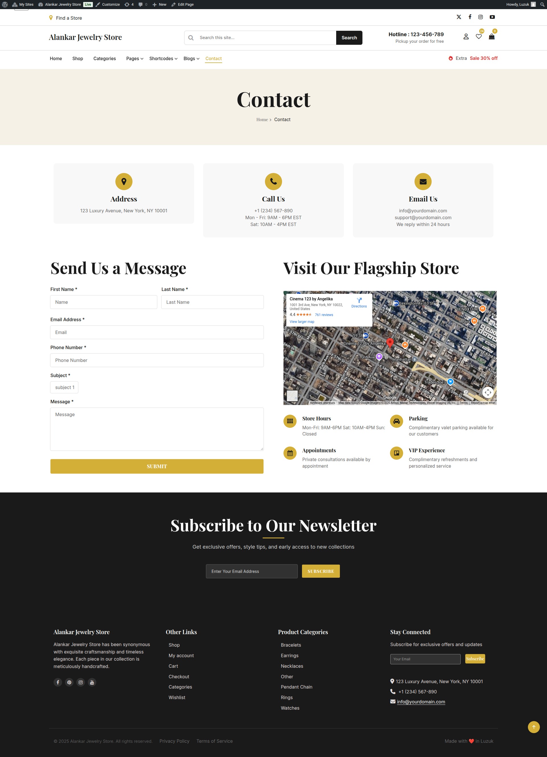 select Contact Page template