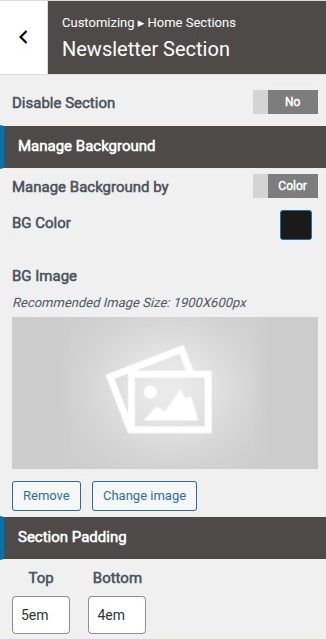 set contact section