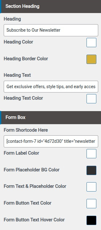 set contact section