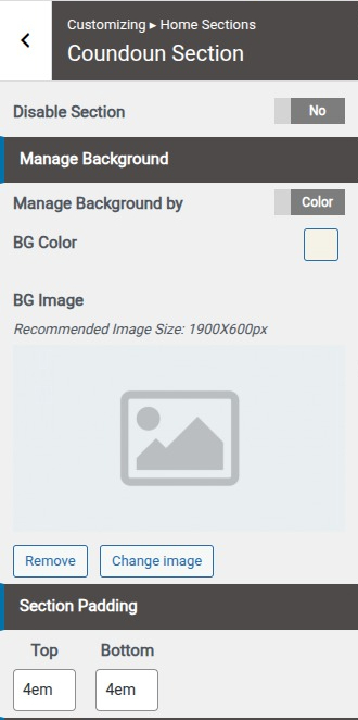 set Featured Page section