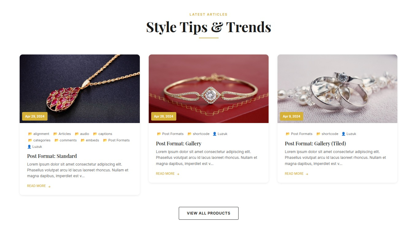 set blog section