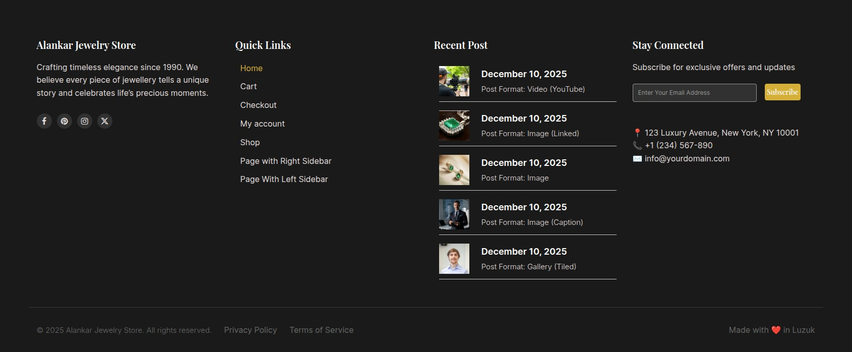 set Blog section