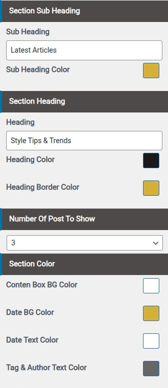 set Blog section