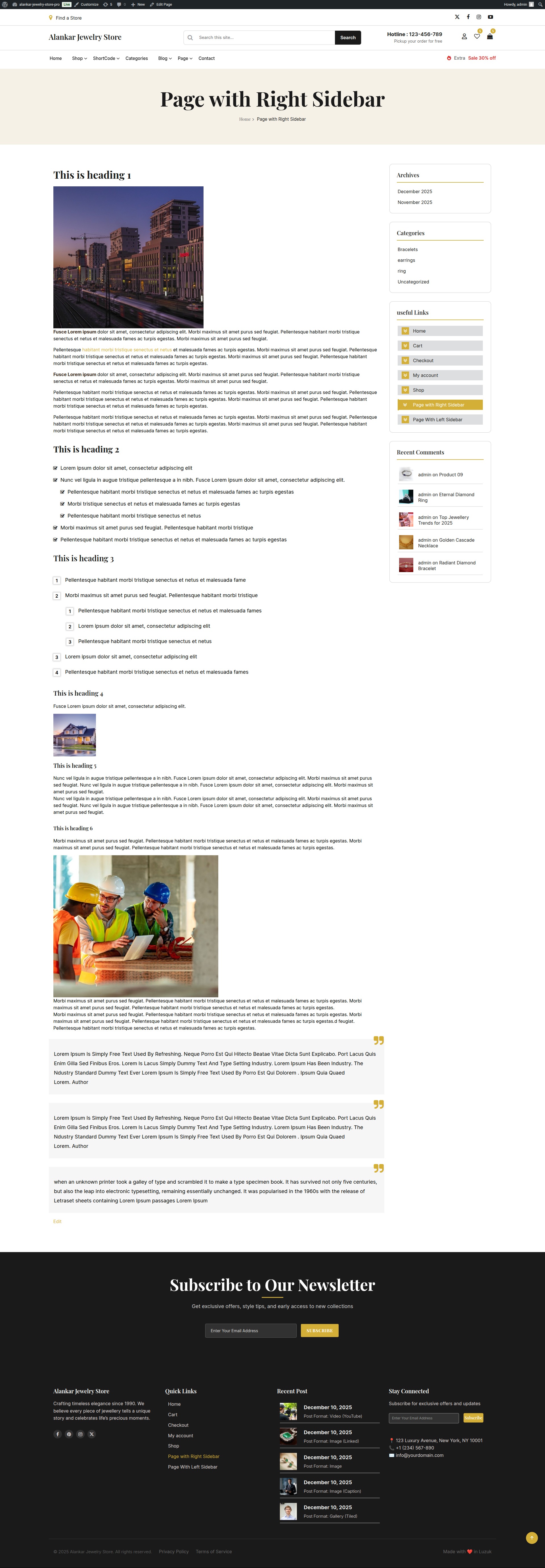 select Page With Right Sidebar template