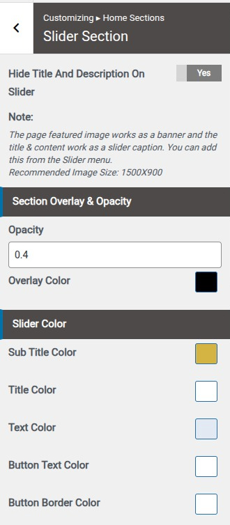 set slider