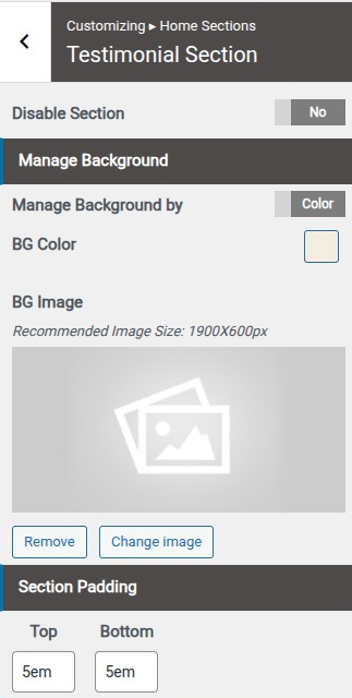 set Featured Page section