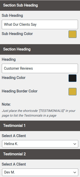 set Featured Page section