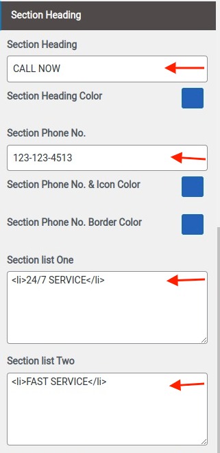 set contact section