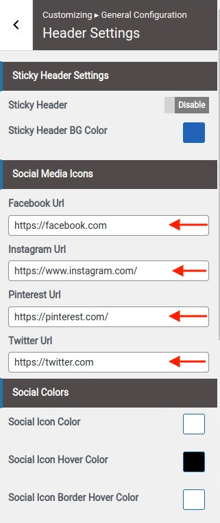 Set Header contact 