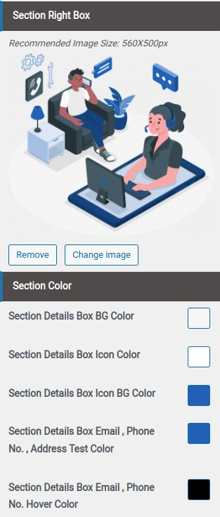 set contact section