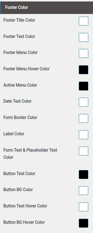 set Footer section