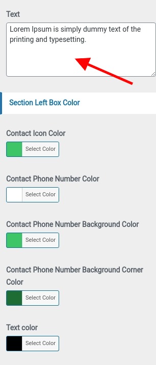 set contact section