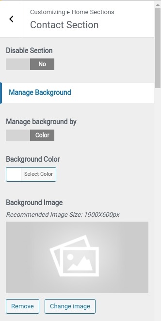 set contact section