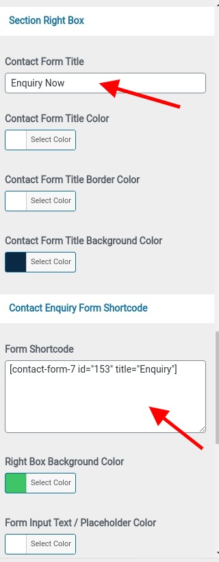 set contact section