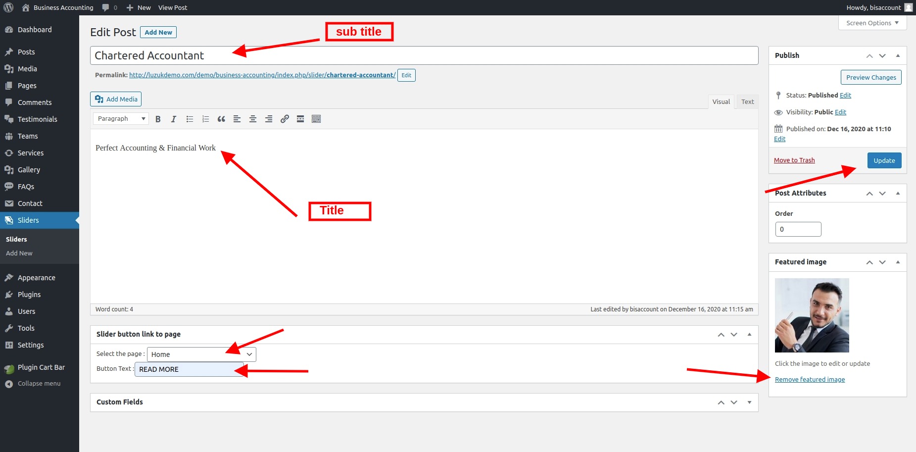 set slider