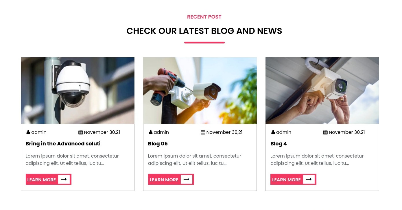 set blog section